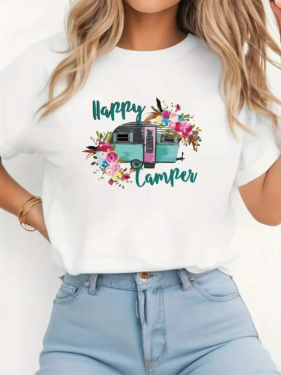 

Loose Fit Cotton Crew Neck Short Sleeve T-Shirt For Women Casual Summer Spring Top