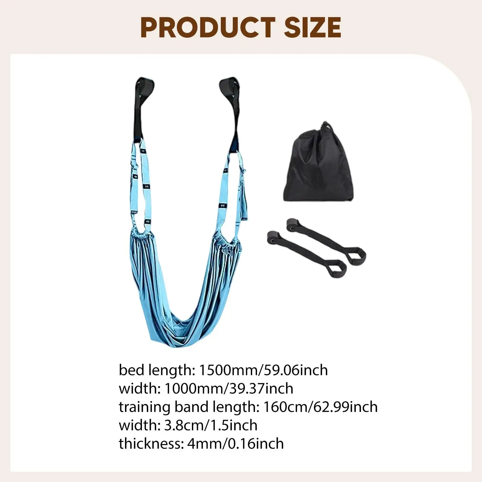 حزام نقالة الساق مع مرساة الباب، حزام مطاطي لليوجا، معدات تمدد حبل اليوغا للتشجيع والبيلاتيس