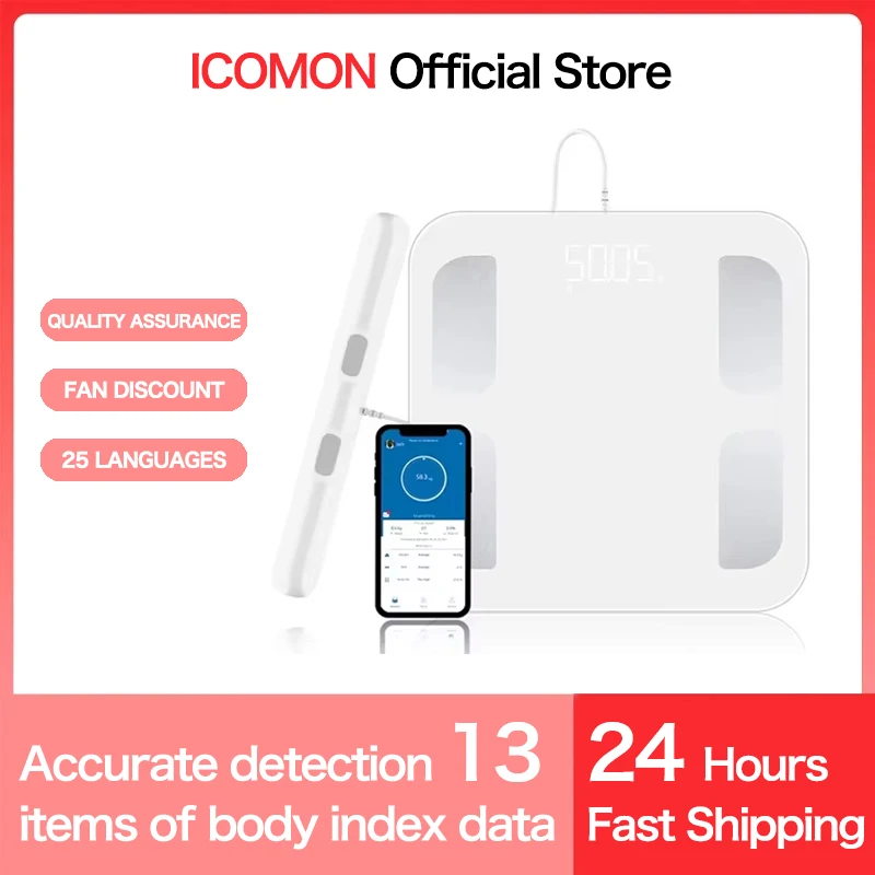 Smart Body Composition Scale 2023 New 8 Electrodes Smart BMI Scale LED Digital Display Bioimpedance Scale Body Fat Weight Scale