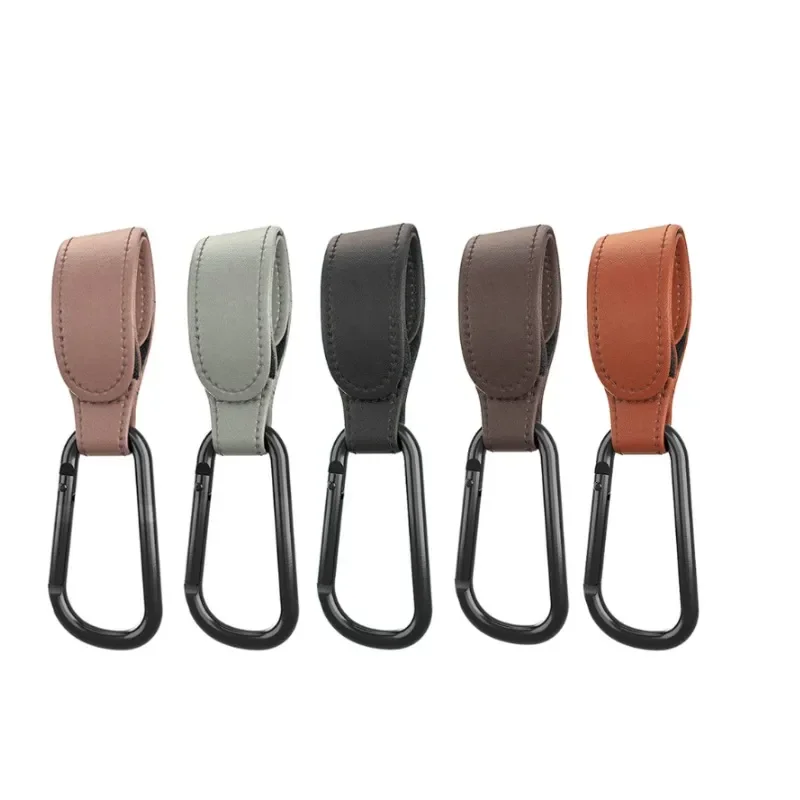 Wholesale 2pcs PU Leather Hook for Baby Rotatable Cart Stroller Pram Rotate 360 Degree Organizer Pram Hook Stroller Accessories