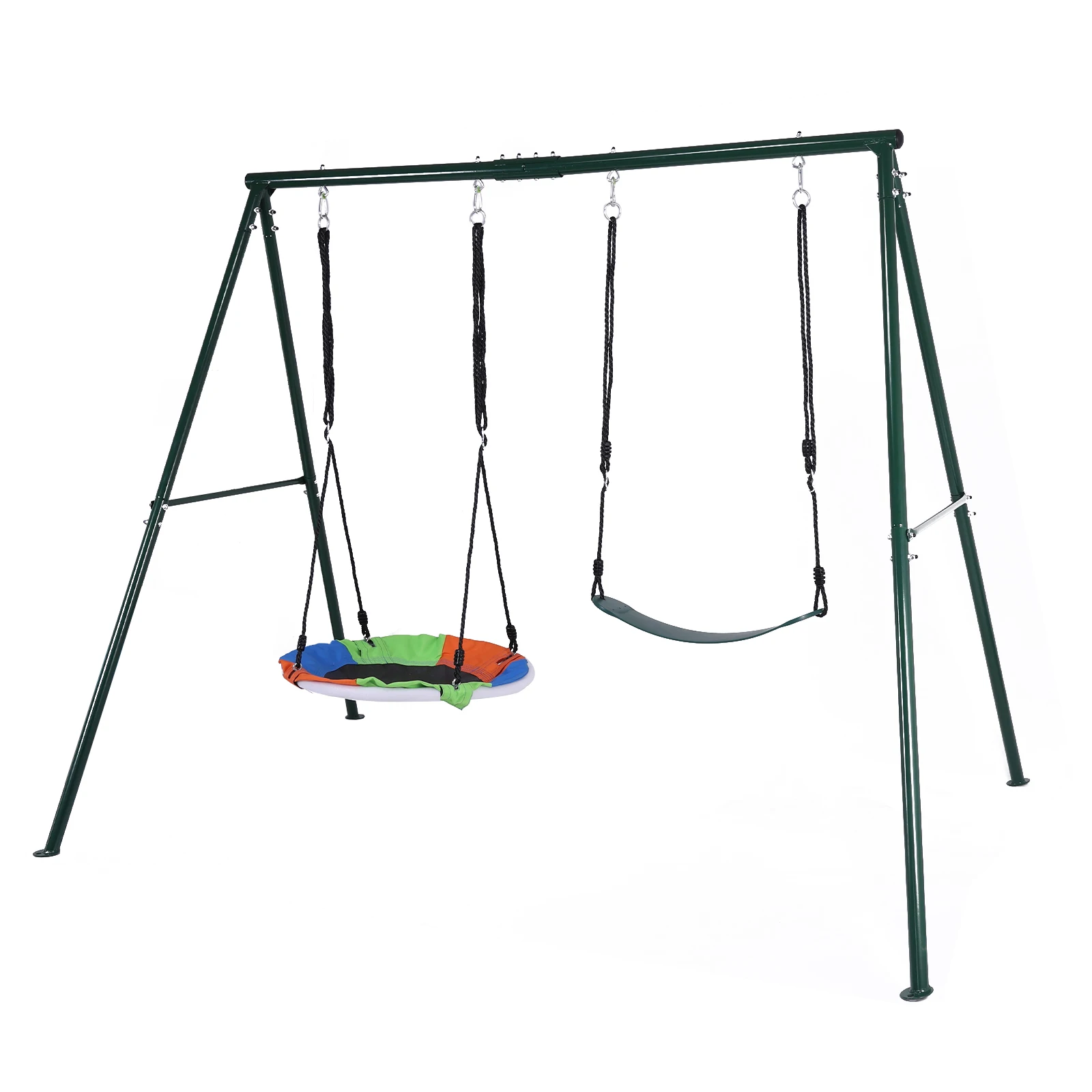 Outdoor Swing Stand Rust Proof Metal Hammock Stand Wear Resist Heavy Duty Playground Frame for Universal Swing Soft Board Swing