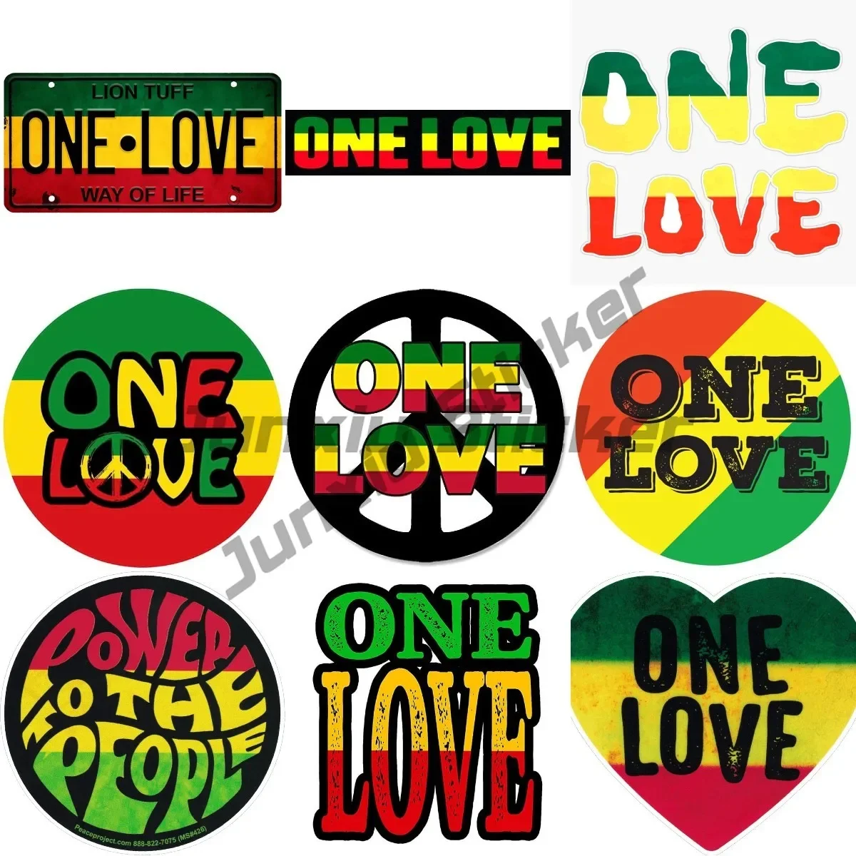 

Jamaican One Love Car Sticker Hot Sale Direct Selling Drop Shipping for Bumper Laptop Decal Vinyl Waterproof Decal