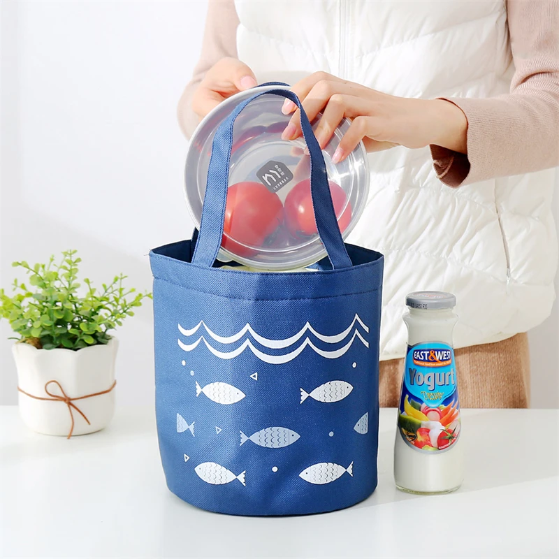 Cartoon Lunch Bag For Picnic Kids Women Travel Beam Mouth Thermal Breakfast Organizer Insulated Waterproof Storage Bag For Lunch