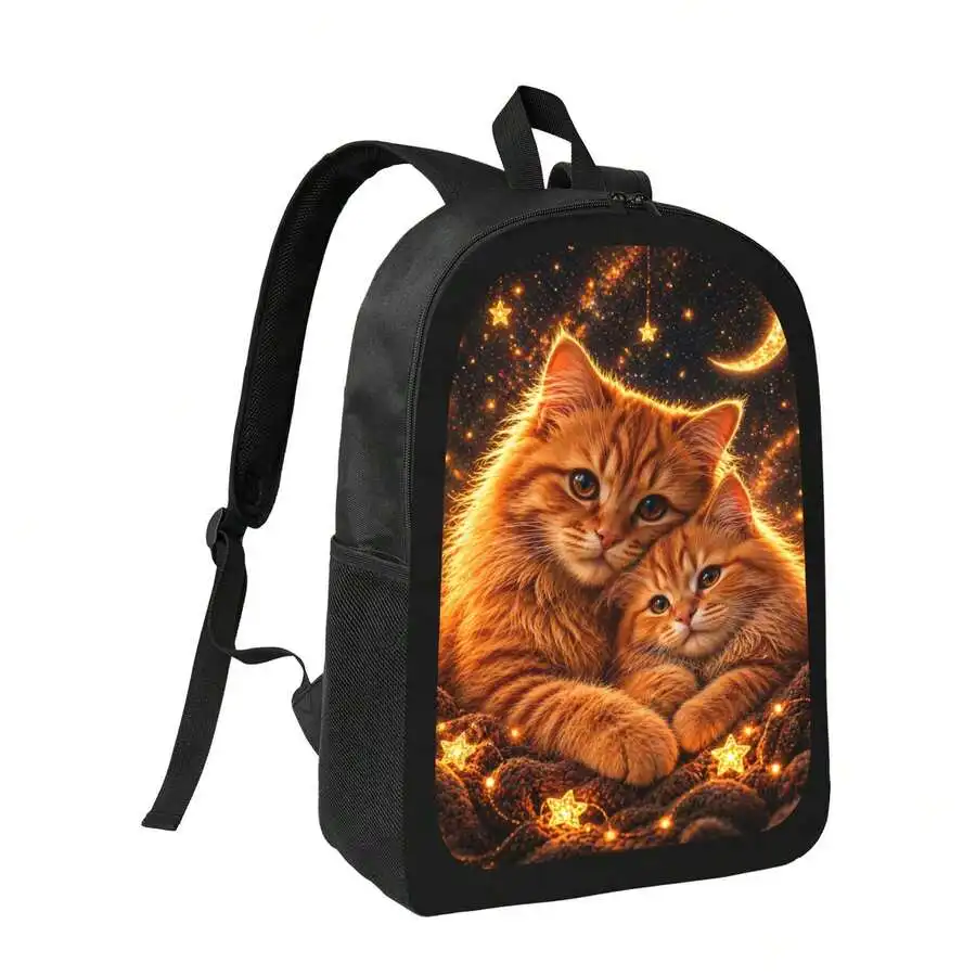 

Starry Sky Cat Print Backpack Stylish Casual Lightweight Daypack For Adults