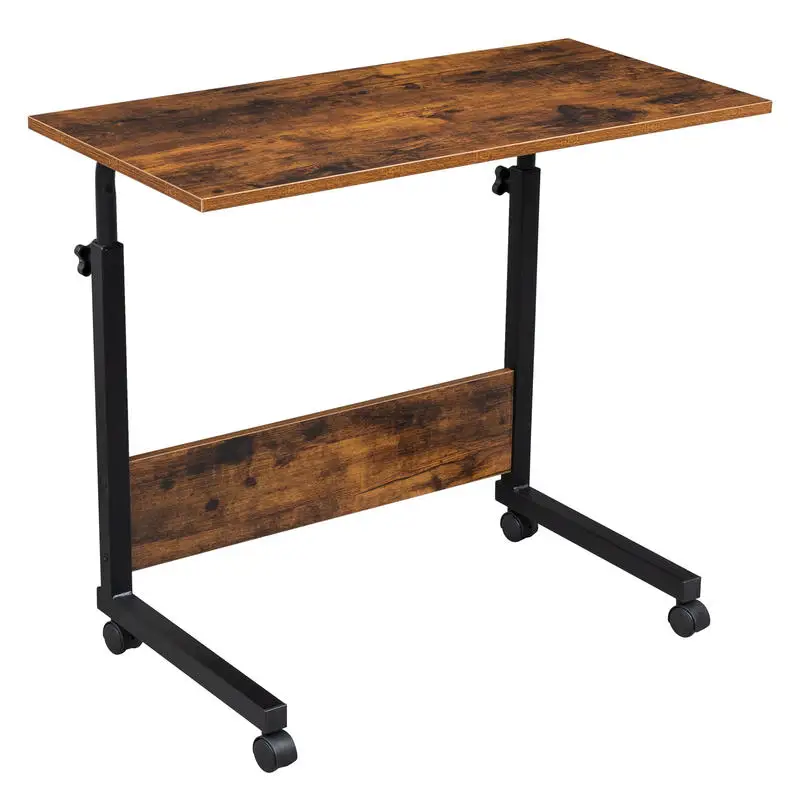 

Retro-colored Desktop, Retro-colored Backsplash, Black Steel Frame, Particleboard with Melamine Veneer, 80cm Computer Desk, Height Adjustable, Movable. N001