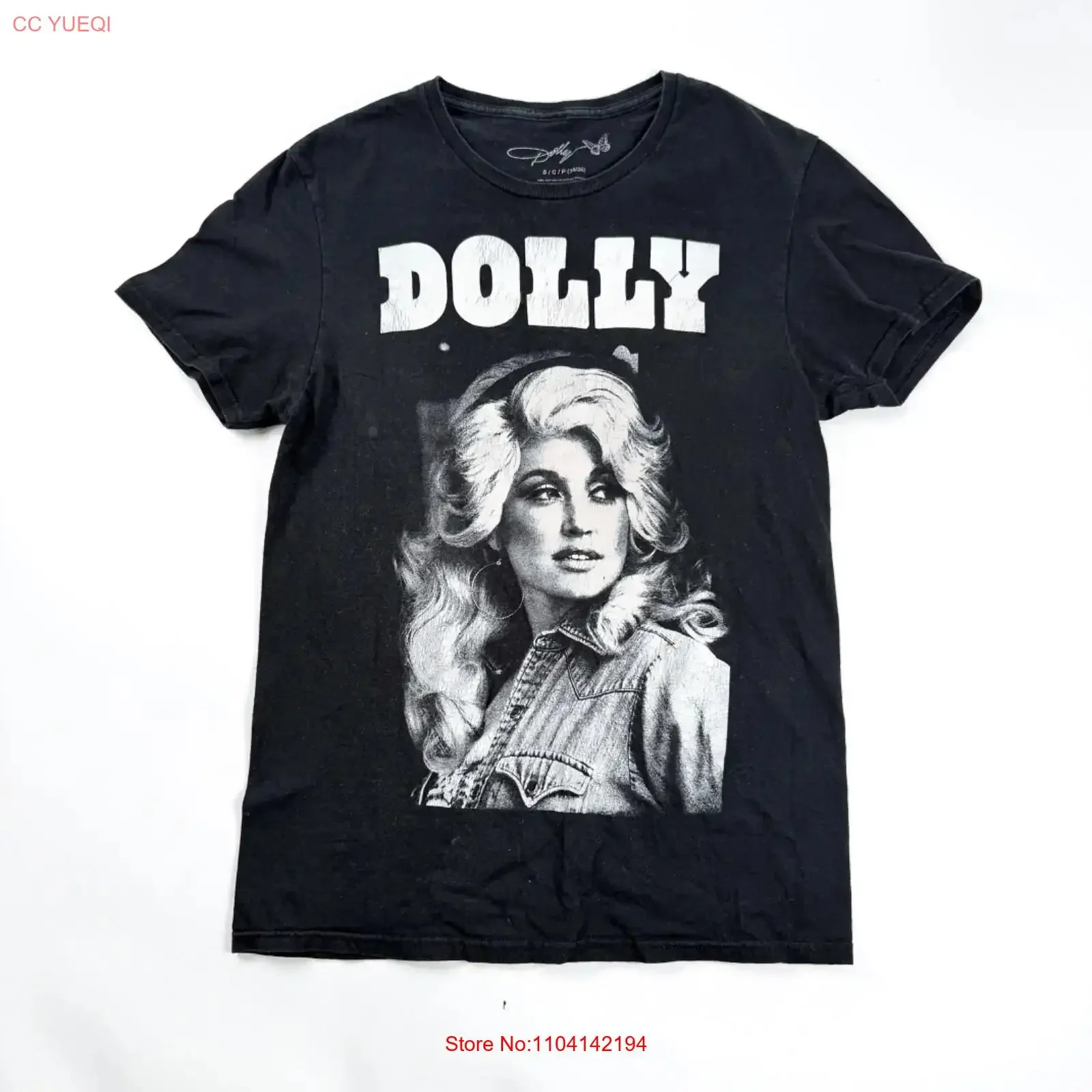 Dolly Parton Black and White Portrait Adult  T Shirt Size Small vintage Washed designer clothes Slightly streetwear Stretched