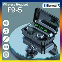 TWS F9 Earphone Bluetooth 5.1 Wireless Headphones Hifi Stereo Sports Waterproof Earbuds Headset Hearing Aids With Mic Handfree