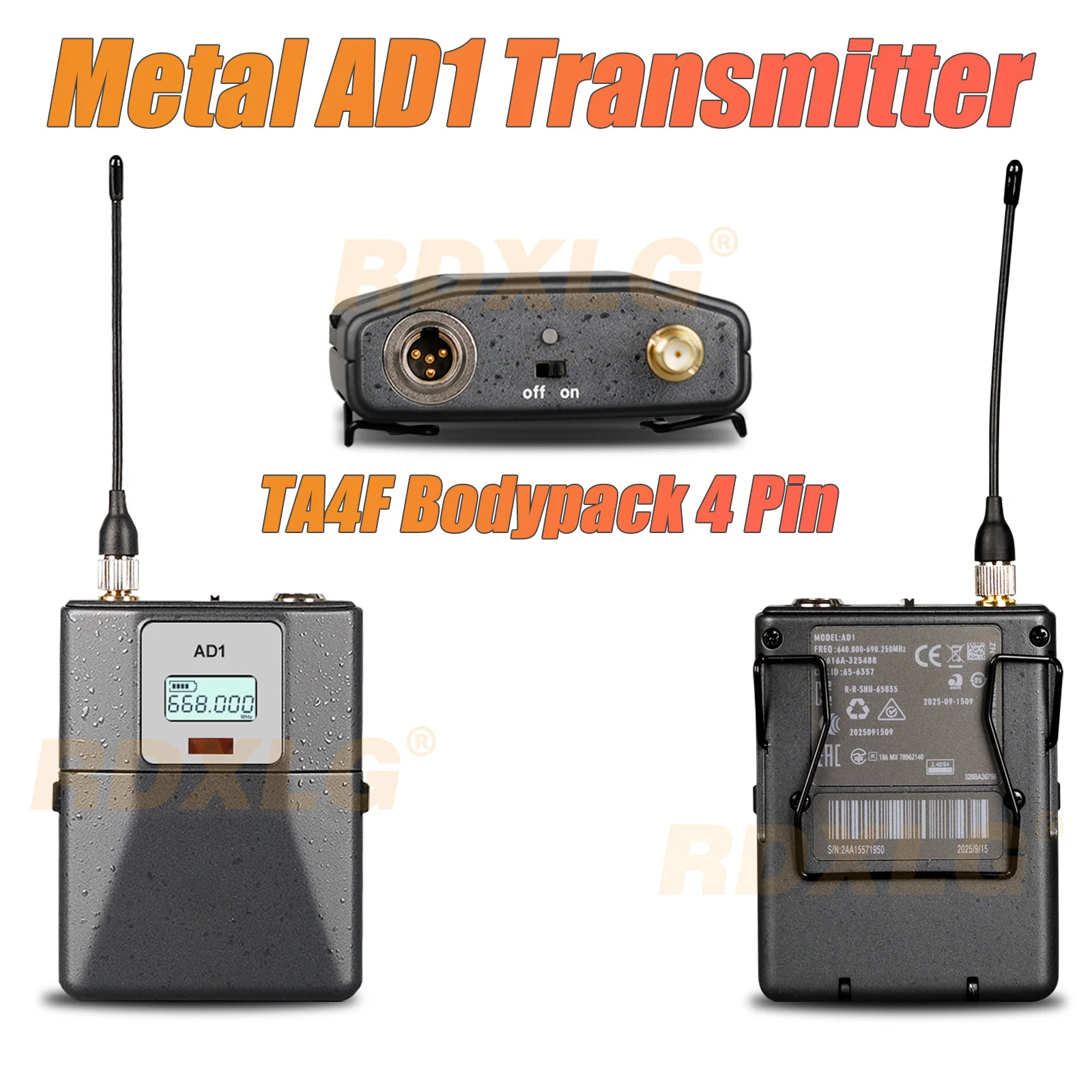 AD4D BETA98H Professional Wireless Instruments Saxophone Microphone，Dual Channel，Metal AD1 Transmitter，Brass Percussion Mic
