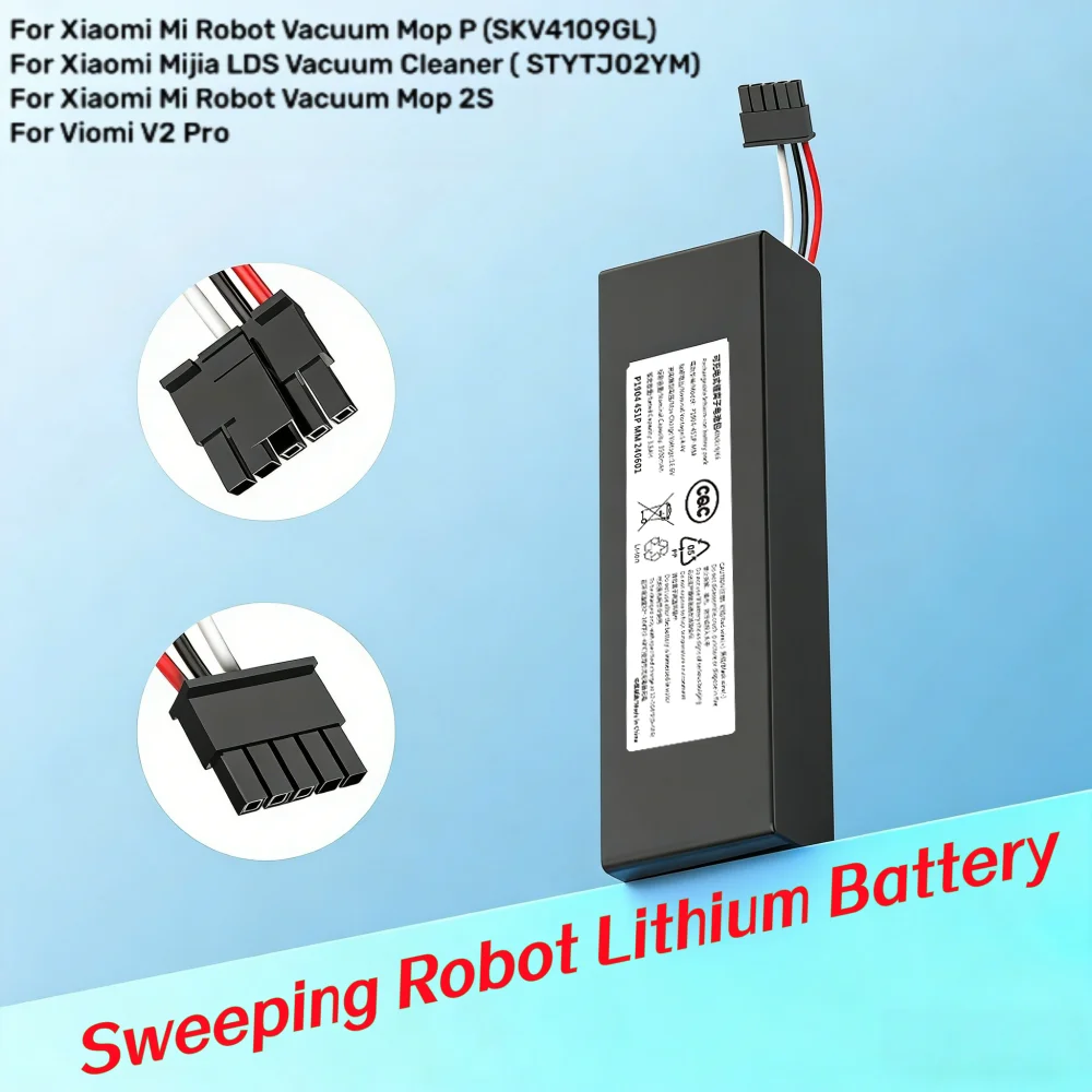 

STYTJ02YM Battery for Xiaomi Mop Pro P 2S S12 Yunmi MVVC01 Haier JX37 Wyze WVCR200S Conga 3290 3390 Sweeping Vacuum Cleaner.