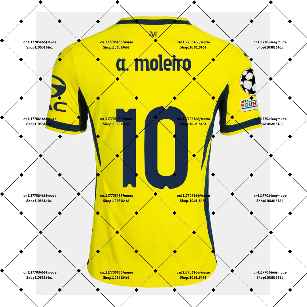 26-27 Gerard Moreno 7 Alberto Moleiro 10 Men Soccer Dry-fit Adult T-shirt Villarreal Unisex Sports Home Training Football Jersey