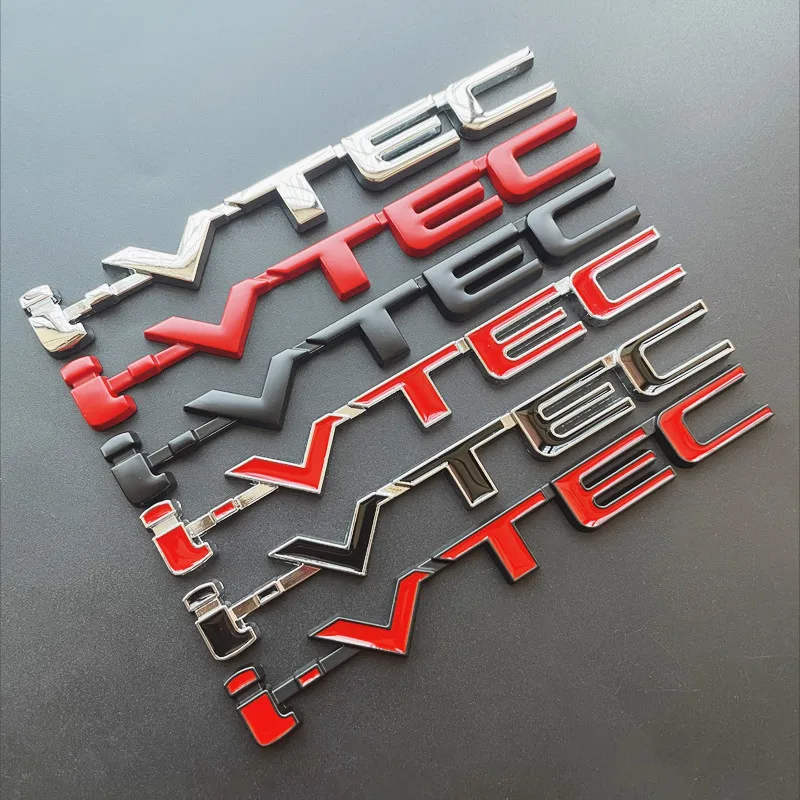 3D krom huruf mobil logam belakang lencana Emblem Logo IVTEC I VTEC stiker untuk Honda City Civic Accord Jazz CRV aksesoris