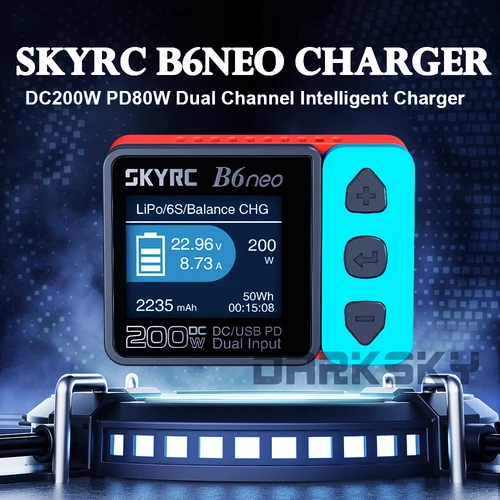 SKYRC B6neo LiPo バッテリースマートバランス充電器 DC 200 ワット PD 80 ワット入力 RC モデルカー船ボート飛行機