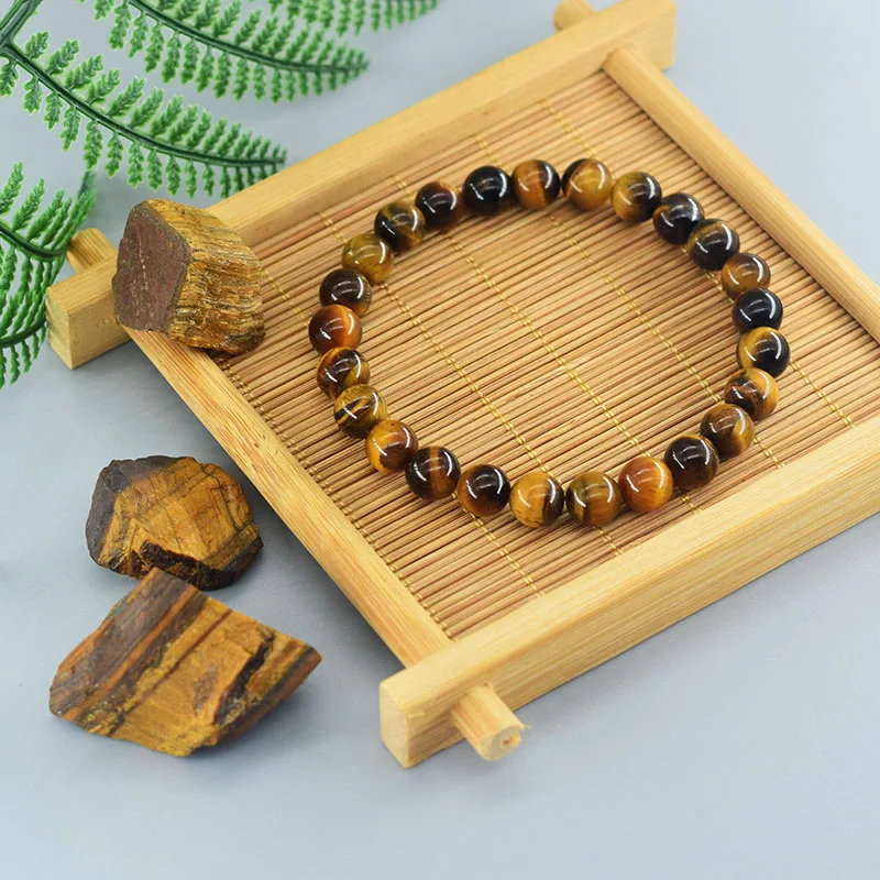 5A Natural Tiger Eye Beads Bracelet Men Women Real Original Stone Bead Crystal Made of Natural Stone Jewelry for Women Wholesale