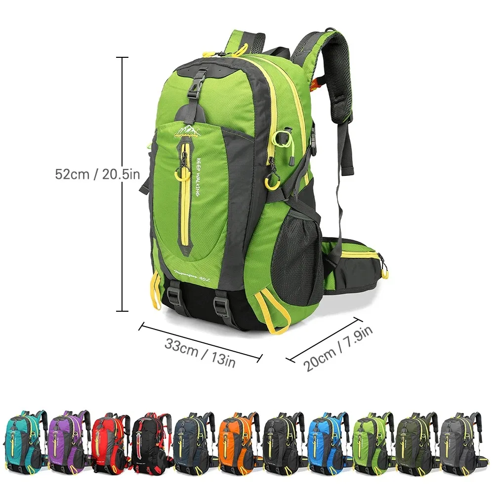 Waterproof 40L travel backpack, camping and hiking laptop bag, hiking backpack, men's and women's hiking backpack