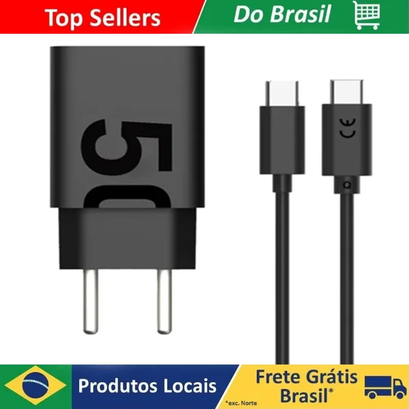 Carregador Rápido de 50W com Plugue EU, Adaptador de Energia de Parede, Cabo Tipo C de 100CM