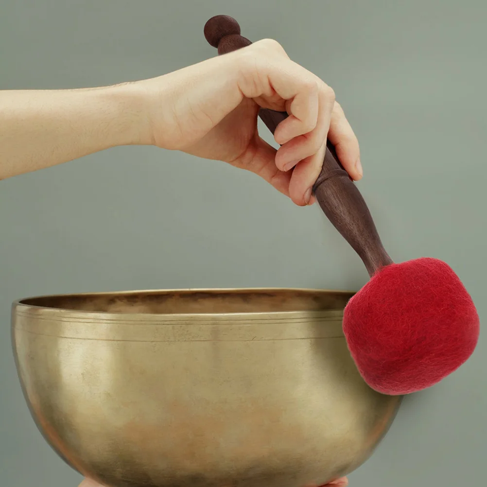 

Musical Instrument Buddha Sound Bowl Knocking Stick Gong Wool Felt Head Meditation