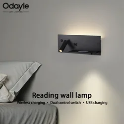 Modern LED Wall Light with USB Interface Simplicity Creative Multifunctional Reading Light Living Room Bedroom Bedside Lighting