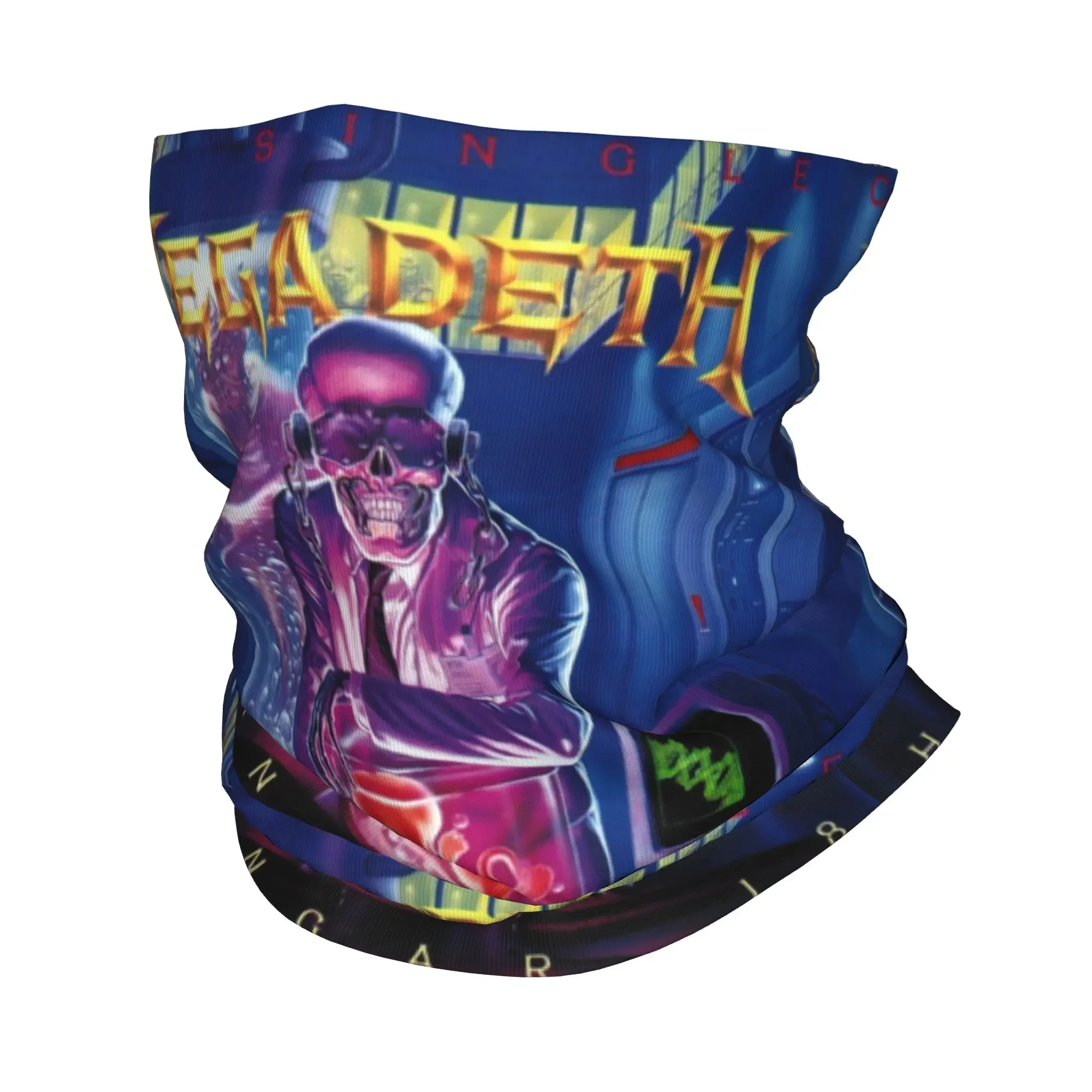 Megadeths Rest In Peace Blue Bandana Winter Neck Warmer Men Windproof Wrap Face Scarf for Ski Rock Band Gaiter Headband