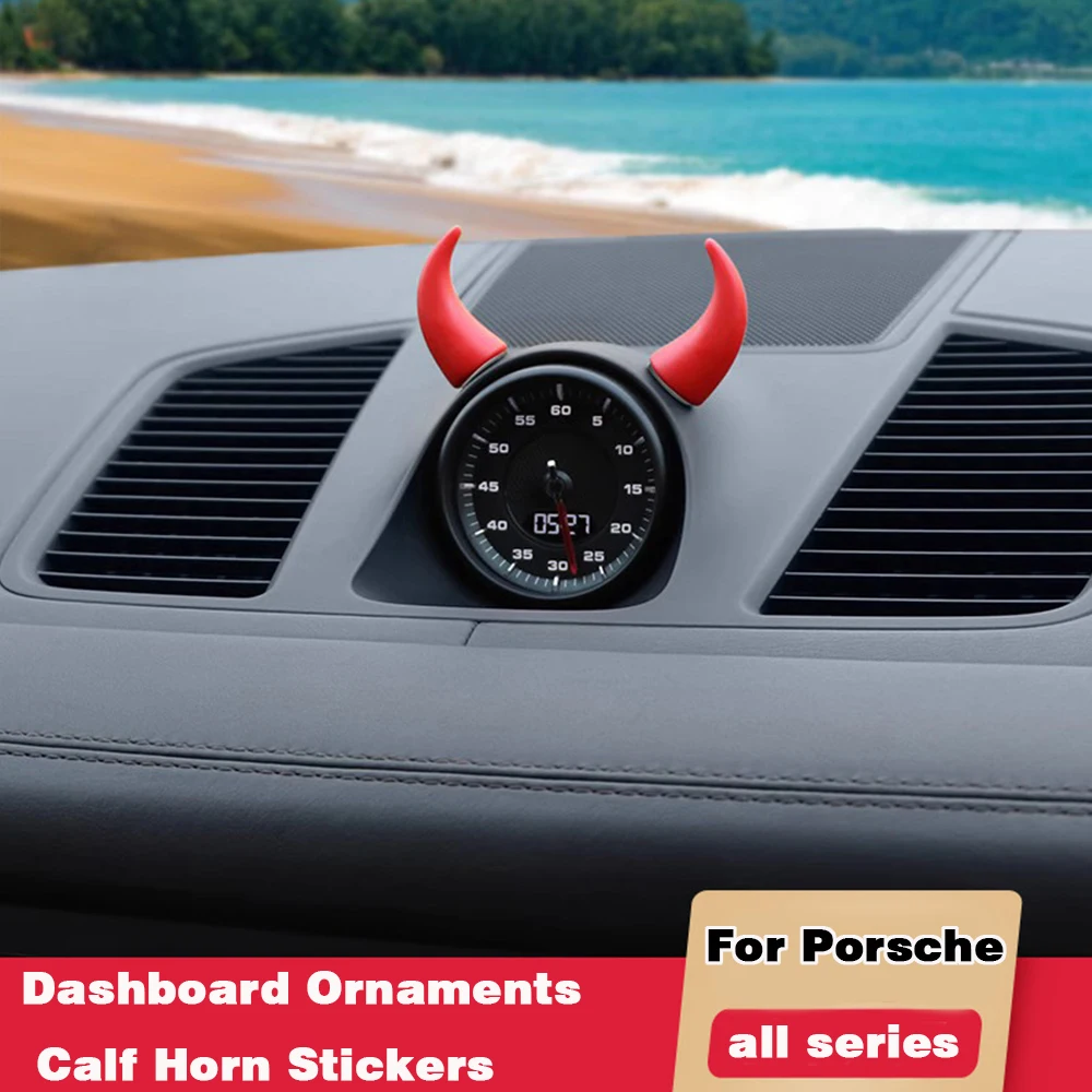 

For Porsche Cayenne Macan Compass Demon Calf Horn Car Air Outlet Dashboard Ornaments Creative Modification Decorative Stickers