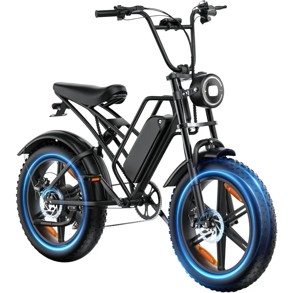 

E500 Electric Bike for Adults 1000W Peak Motor, 20" Fat Tire Dirt E-Bike with 35MPH, 40 Miles PAS Range, Electric Bicycles