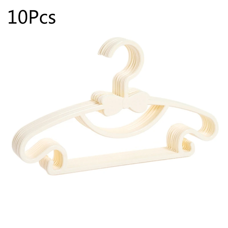 Y1UB 10Pcs Kids Plastic Clothes Small Hangers with Bow Toddler Baby Coat Rack