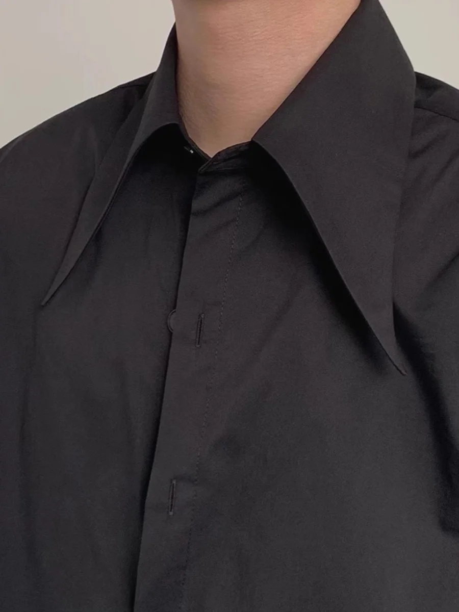 

Мужская рубашка свободного кроя с длинным рукавом, с большим воротником-стойкой, для ношения под одеждой, прочная, молодежная, из тонкого материала, на четыре сезона, не требует глажки.