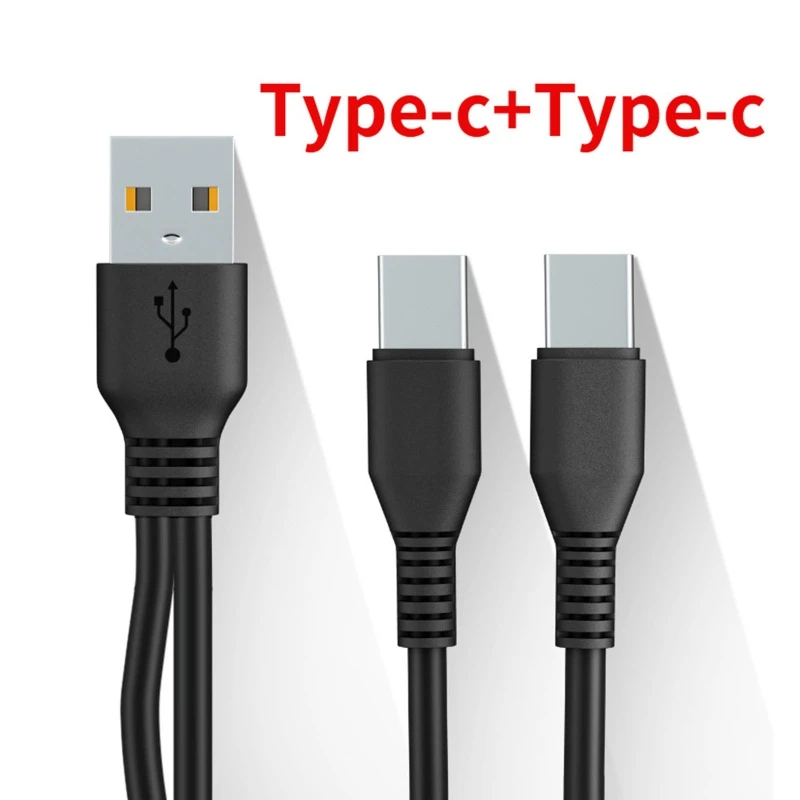 2 in 1 Type C USB C Splitter Cable Charging For Two USB C Devices Charger Cord Mobile Phone Tablet Power Bank Charge