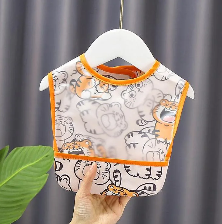 

Baby Eating Bib Sleeveless Breathable Summer Infant Waterproof Feeding Apron Boys Girls Cartoon Kids Smock Toddlers