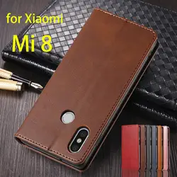 Leather Case for Xiaomi Mi 8 Mi8 Xiao Mi 8 Flip Case Card Holder Holster Magnetic Attraction Cover Wallet Case Fundas Coque