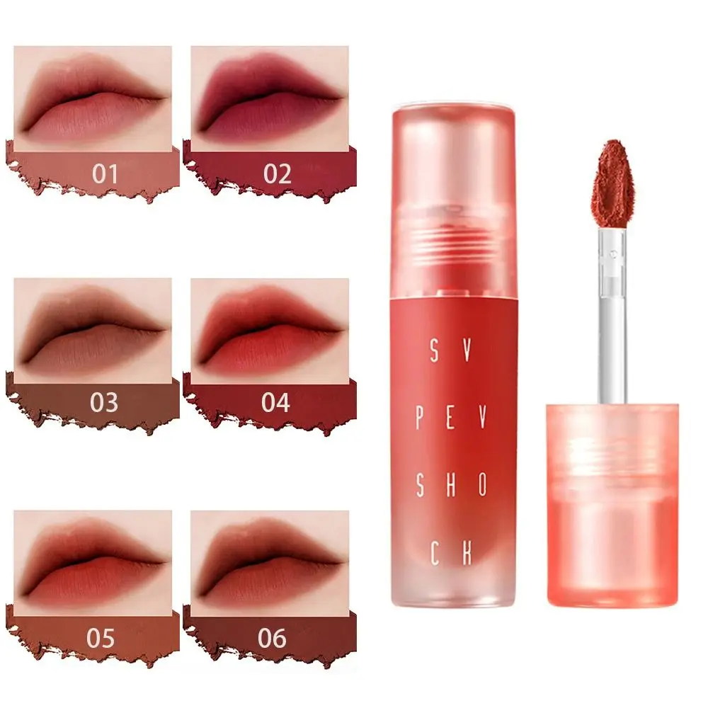 ร้อน 6 สี Matte Lipgloss กันน้ํา Long Lasting Liquid ลิปสติก Non-stick cup Lip แต่งหน้าเครื่องสําอางค์ของขวัญ