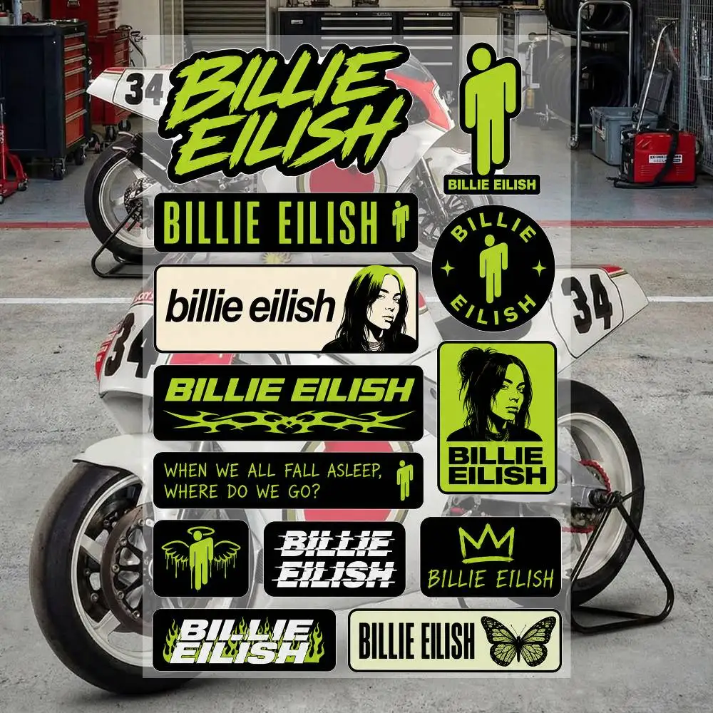 B-illiE- E-ilisH- Ästhetische Graffiti Wasserfeste PVC-Aufkleber für Auto Motorrad Skateboard Helm Notizbuch