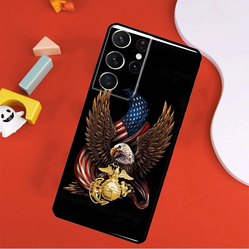 USMC Marine Corps Case For Samsung Galaxy S23 S22 Ultra S8 S9 S10 Plus Note 10 20 Ultra S20 S21 FE Phone Cover