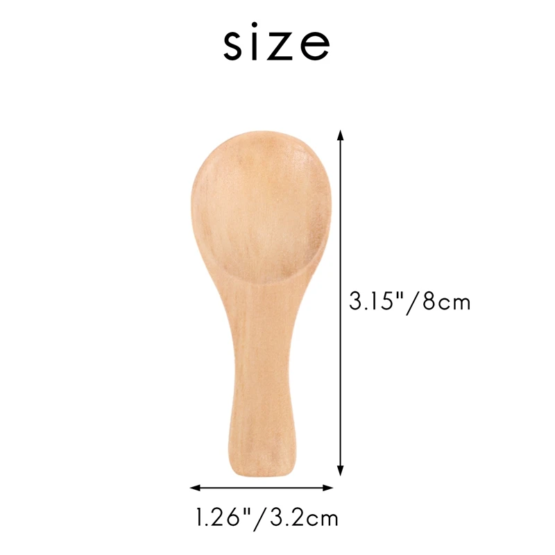 Short Handle 10 Packets Of Small Wooden Spoon, Perfect For Small Jars Of Jam, Spices, Condiments, Seasonings, Sugar, Honey, Coff