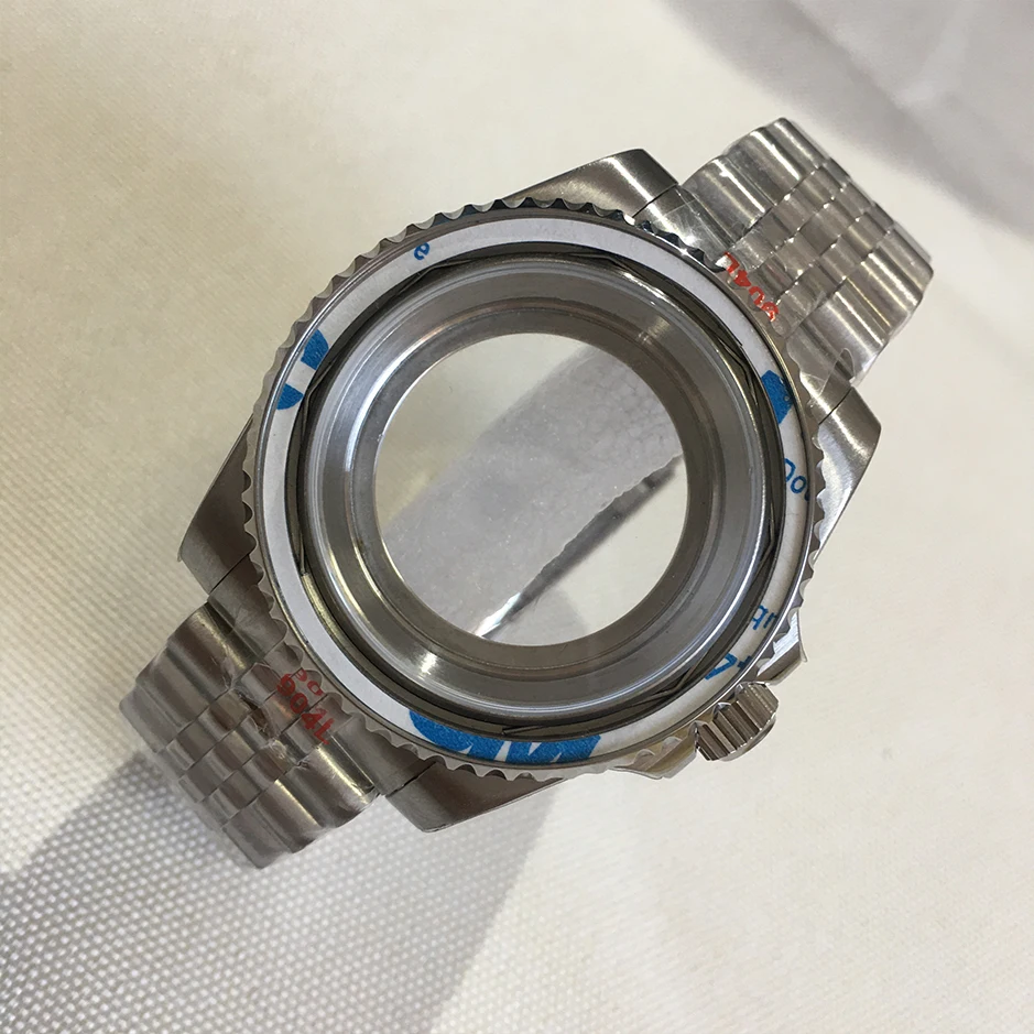 الفاخرة الرجال غواص الفرعية ساعة حالة 40 مللي متر الياقوت الزجاج سعيد السنة الجديدة سوار لحركة Seiko NH35 NH36 NH34 ل 28.5 مللي متر الطلب