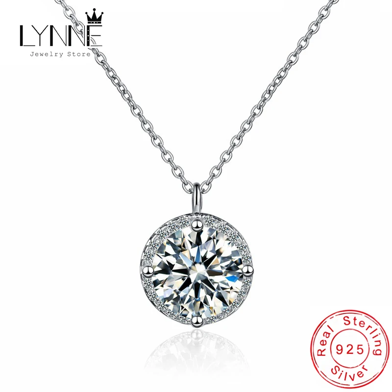 Nowa moda biżuteria ze srebra próby 925, okrągła AAA cyrkonia wisiorek naszyjniki kobiety delikatny Rhinestone CZ koło łańcuszek do obojczyka Choker