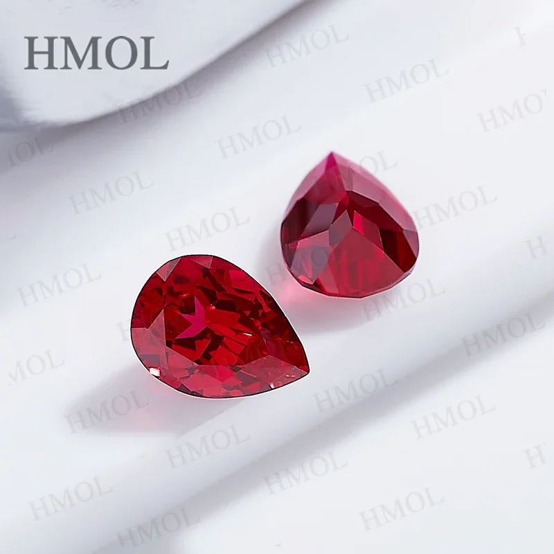 

Pear Shape Lab Grown Ruby Red Color Loose Stone Top Quality AGL Certificate Wholesale HMOL Factory Multiple Sizes Jewelry Making