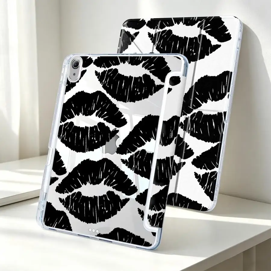 Sexy Red Lips With Pen Slot Cover Tablet Case For Samsung Galaxy Tab S7 FE A8 A11 S9 Plus S10 Lite A9 Plus S8