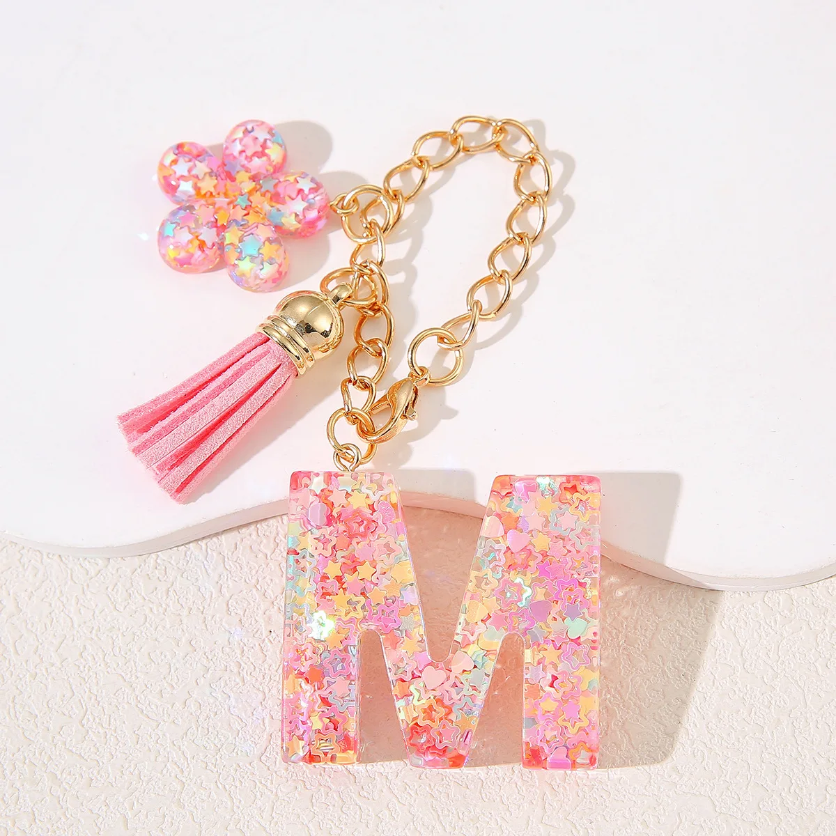 New Letter Pendant Accessory Suitable for Cup with Handle, Cute Uppercase Letter E Keychain Handle Pendant with Butterfl