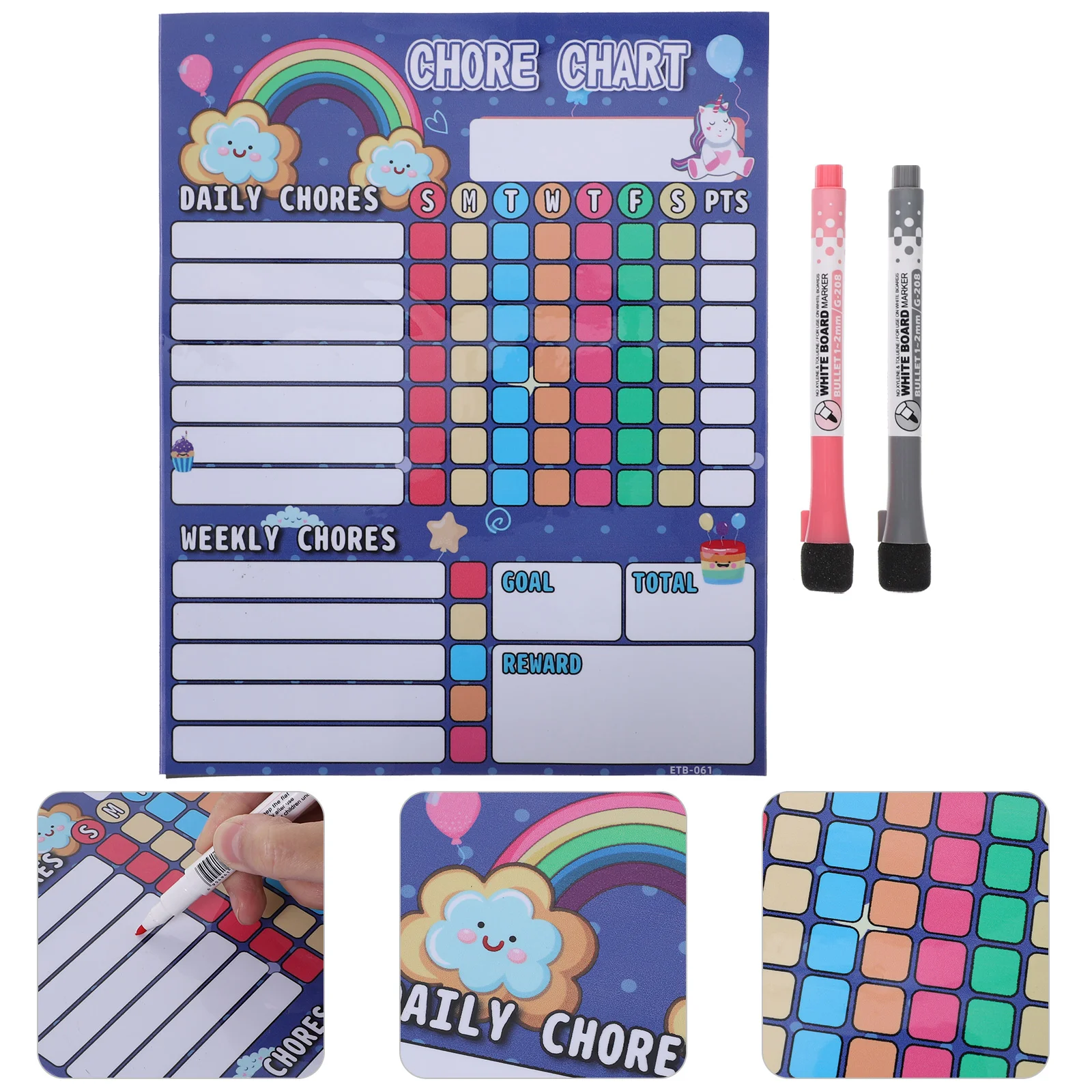 Chart Chore Magnetic Kids Reward Behavior For Dry Erase Fridge Calendar Board Charts Weekly Responsibility Chores Sticker