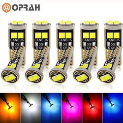 Oprah 2/10Pcs Canbus T10 LED W5W Car Interior Light No Error 3030 6SMD 12V License Plate Lamp Side Parking Bulb DRL White Orange