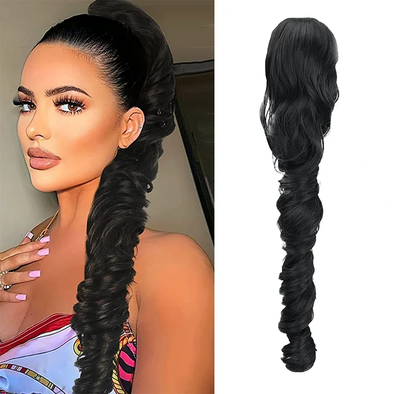 

MSTN Synthetic Ponytail Wig Long Curly Hair High Temperature Fiber Wig Ponytail Braid Drawstring Ponytail Ladies Hair Accessorie