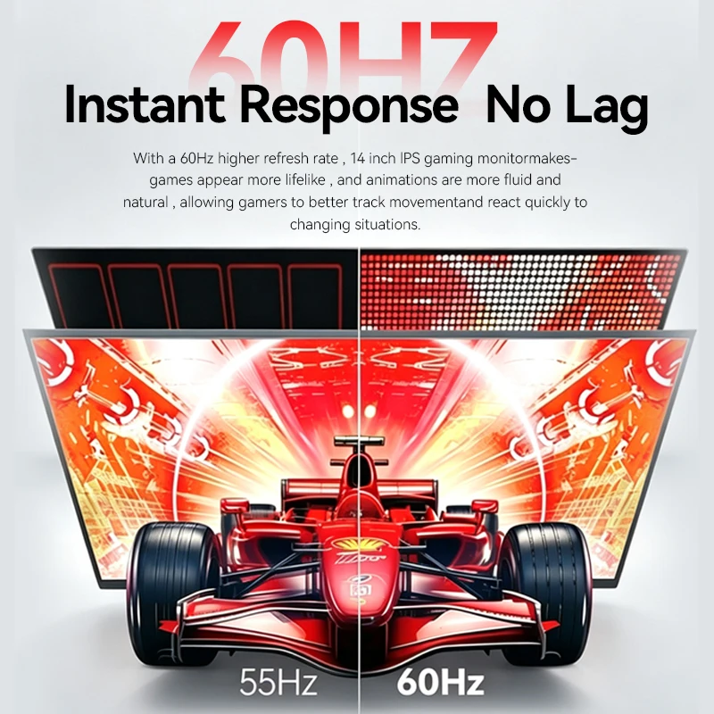 14 Inch Portable Monitor 1366*768 16:9 250cd/ TN Panel 70%sRGB For Expand Display For Laptop Phone XBox PS4/5 Portable Display