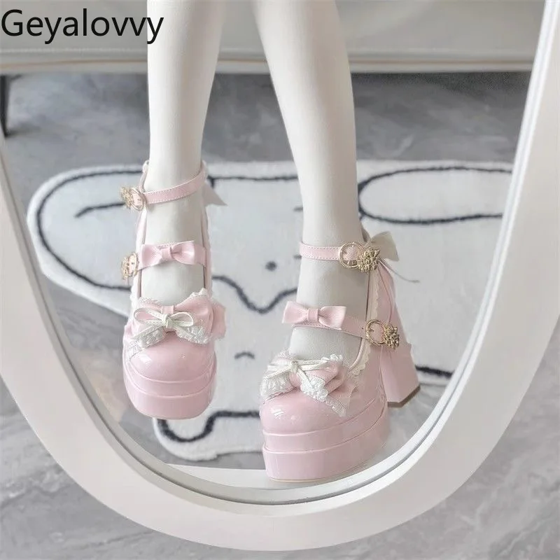 

Original High Heels Women's Pumps 2025 Summer New Original Lolita Round Head Lolita Style Sweet Cute Spring Autumn Pumps