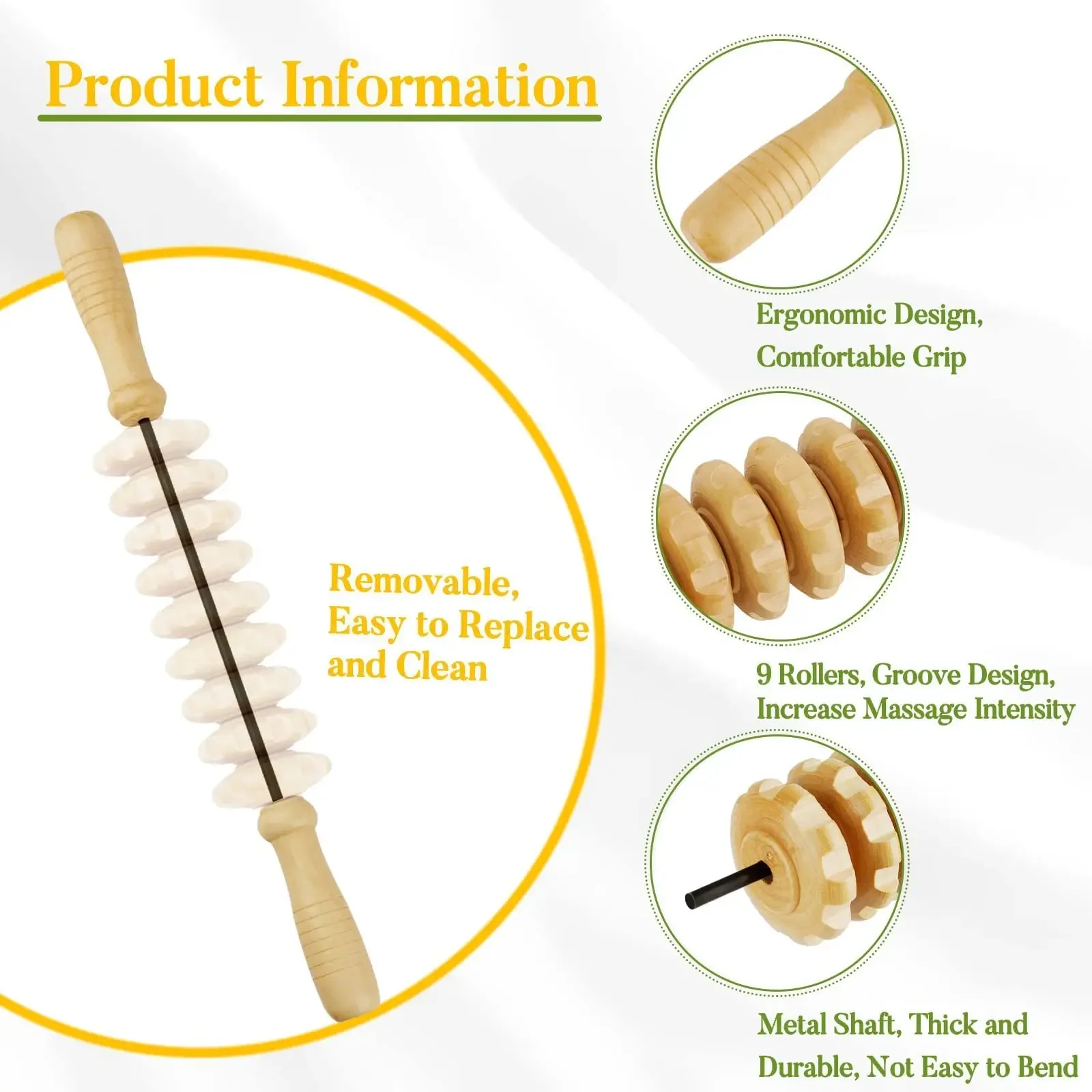 1 ピース/3 個木製ローラーマッサージツールリンパ排水 Maderoterapia 木製マッサージかっさツールボディ輪郭整形