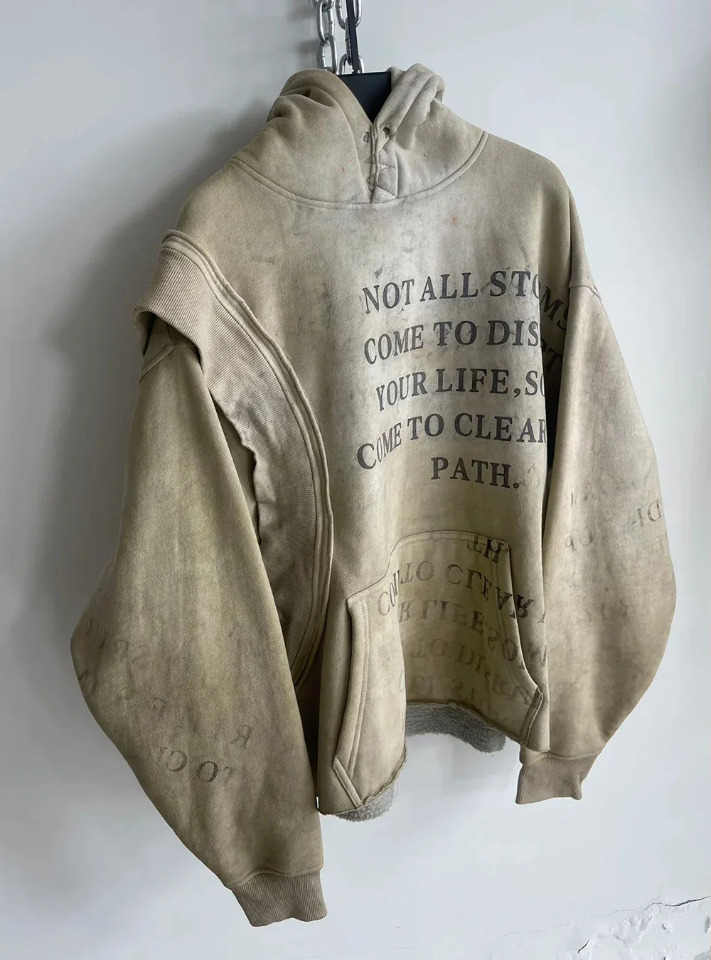 2026 New Blockbuster Trend Personalized Street Design Loose Hoodie Irregular High Street Hip Hop Distressed Print Unisex Vintage