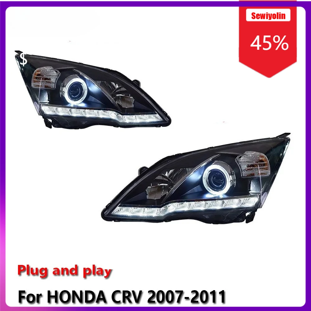 

Sewiyolin Car LED Lamp Headlight Assemblies For HONDA CRV 2007-2011 Fog DRL Brake Turn Signal Lamp