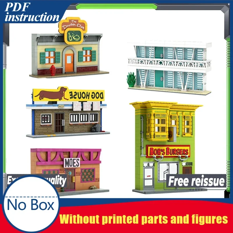 

Популярная анимационная модель Moc, строительные кирпичи, серия Street View, технологические модульные блоки, подарки, рождественские игрушки, наборы «сделай сам», сборка