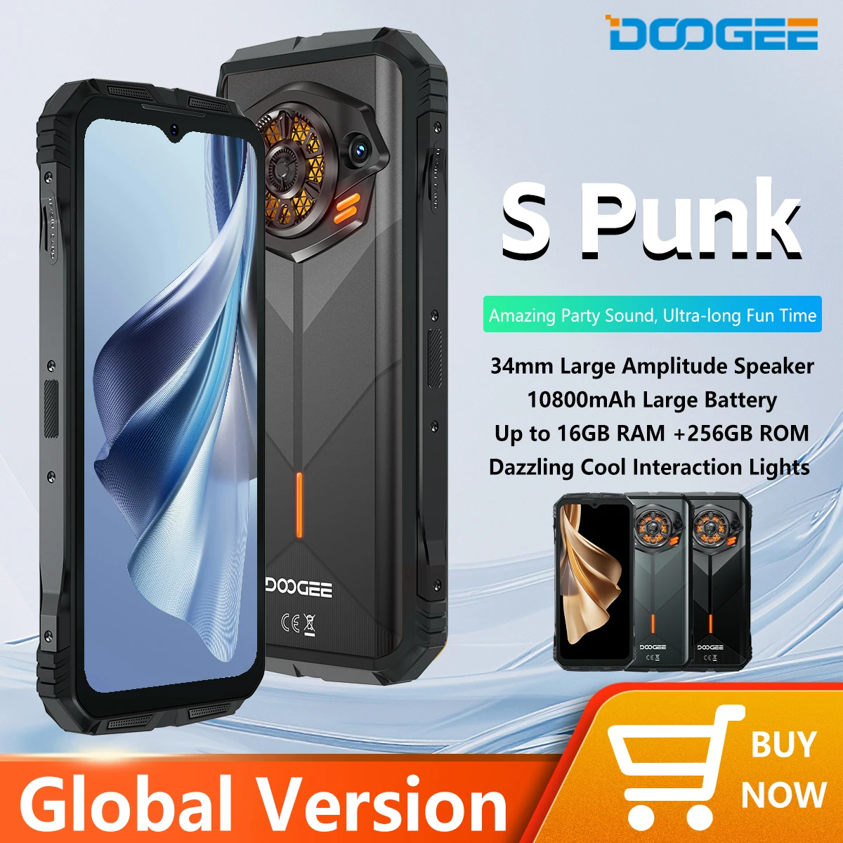 DOOGEE S Punk Rugged Phone LED Light Effect 6.58