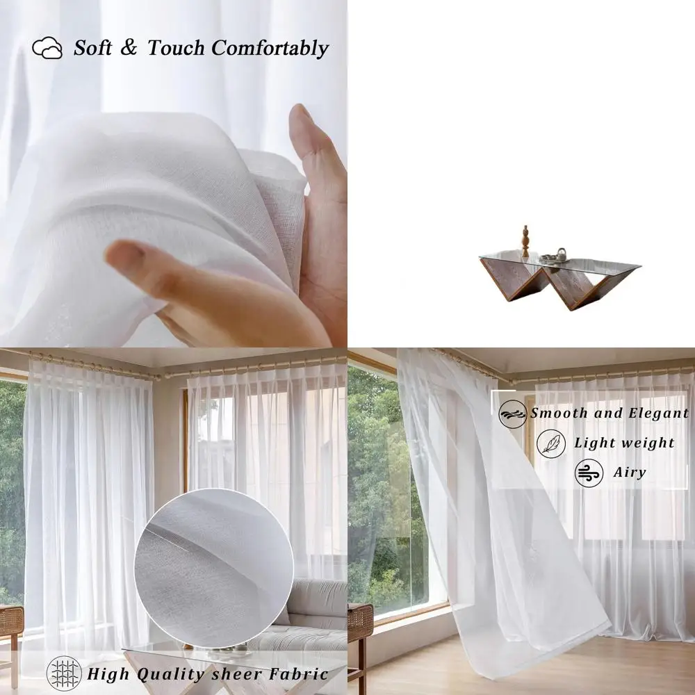 

Полупрозрачные шторы из искусственного льна шириной 80x96 дюймов с крючками для дорожных стержней, подходят для гостиной, спальни