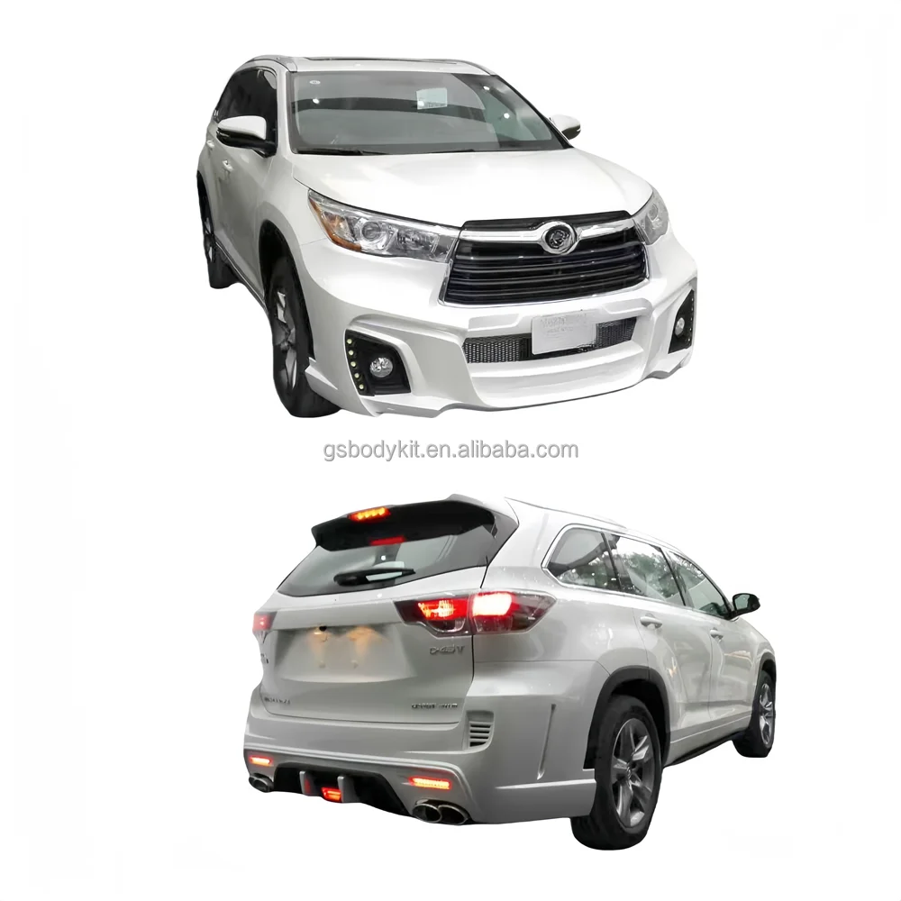

2015-2017 for Toyota Highlander Body Kit Front Bumper Rear Bumper LED Daytime Running Lights Tail Throat Car Exterior